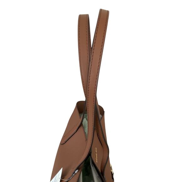 Michael Kors Tote Bag Vincent Large Saffiano Leather Brown With Card Case NWT - Picture 13 of 15